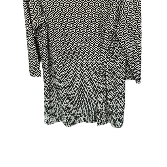 J. Mclaughlin Black White Geometric Print Career Ruched Tunic Blouse Size XL - Picture 4 of 10